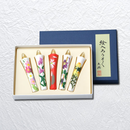 絵ろうそく(2号5本入　寸法75㎜　)